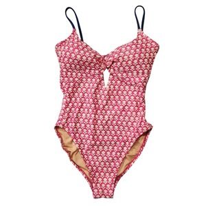 J. Crew Re-Imagined One-Piece Keyhole Swimsuit - Pink & White Floral, Size 8